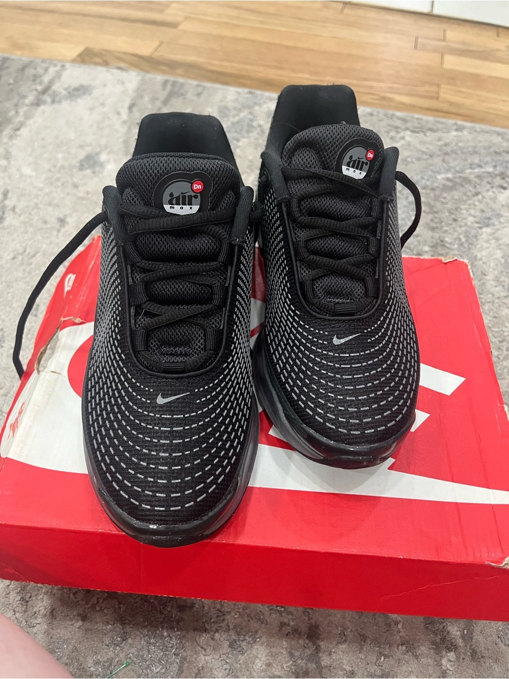 Nike Kids Black and White Air Max Style Sneakers